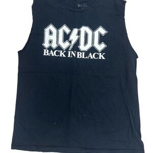 AC/DC Classic Black Sleeveless Tee Men’s Large USED